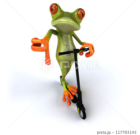 Fun 3D green cartoon frog 117783143