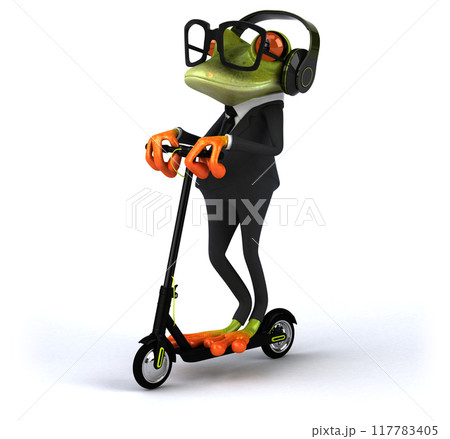 Fun 3D green cartoon frog Fun 3D green cartoon frog 117783405
