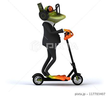 Fun 3D green cartoon frog 117783407