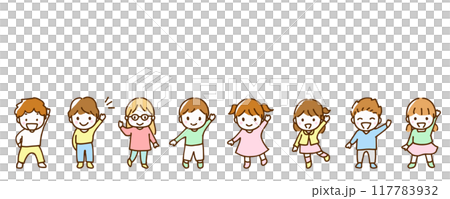 Cute children's line drawing illustration 117783932