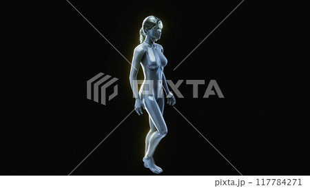 3D anatomical model of a woman with an Eye 3D anatomical model of a woman with an Eye 117784271