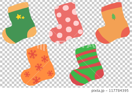 Christmas stocking set vector material Christmas stocking set vector material 117784395