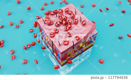 Abstract illustration of the skin protection from the viruses Abstract illustration of the skin protection from the viruses 117784836