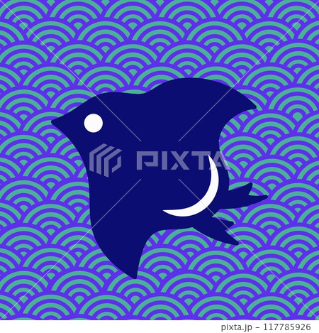 千鳥和柄のイラスト 117785926