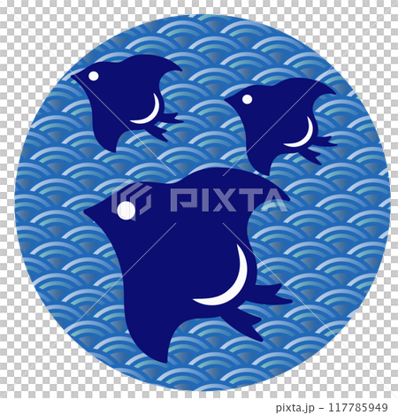 千鳥和柄のイラスト 117785949