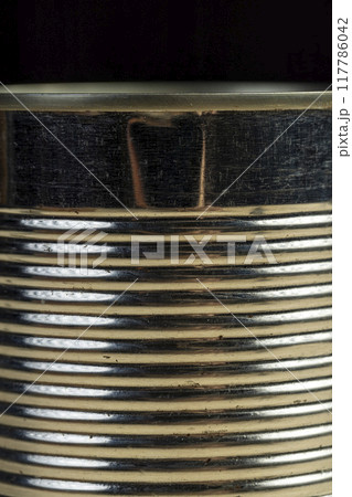 old tin can for food storage 117786042