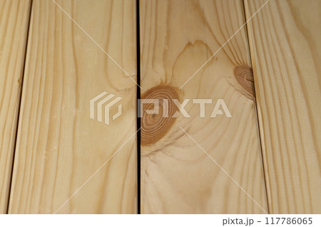 edged board made of pine wood for construction works 117786065