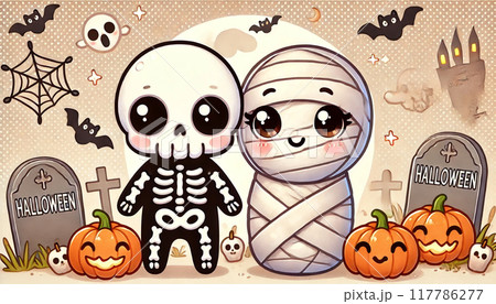 かわいいハロウィンのイラスト 117786277