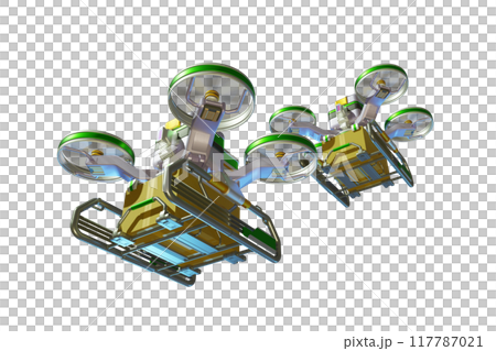 Drone delivery image (formation flight / transparent material version) 117787021