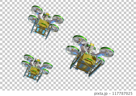 Drone delivery image (formation flight / transparent material version) 117787025
