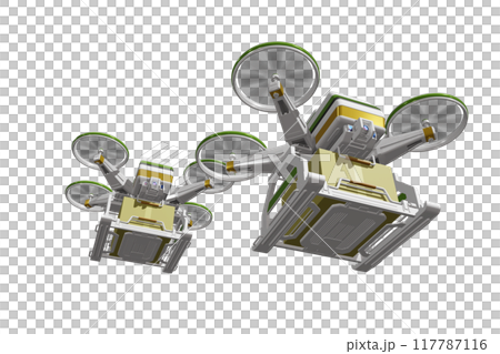 Drone delivery image (formation flight / transparent material version) Drone delivery image (formation flight / transparent material version) 117787116