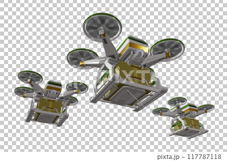 Drone delivery image (formation flight / transparent material version) 117787118