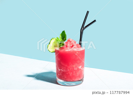 Watermelon slushie or granita drink 117787994