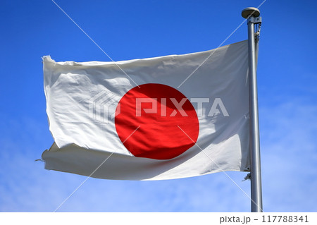 たなびく日の丸の旗 117788341