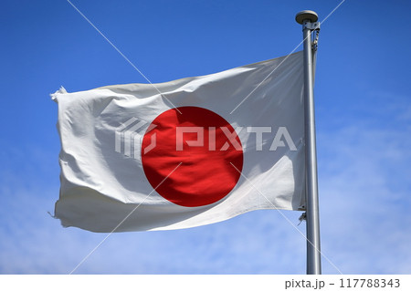 たなびく日の丸の旗 117788343