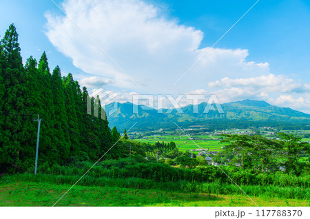 田舎イメージ　阿蘇の田舎風景  117788370