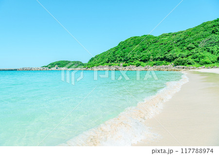 種子島の綺麗な青い海 117788974