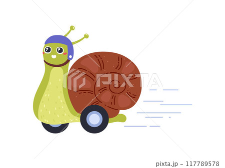Snail with wheels vector illustration Snail with wheels vector illustration 117789578