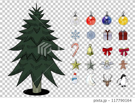 聖誕樹與色彩繽紛的裝飾 聖誕樹與色彩繽紛的裝飾 117790164