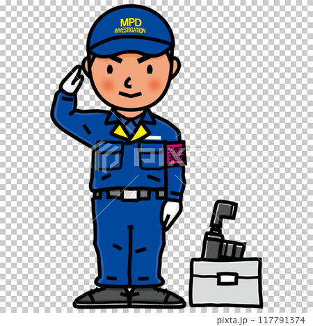 法醫人員面朝前方,自信地敬禮 法醫人員面朝前方,自信地敬禮 117791374