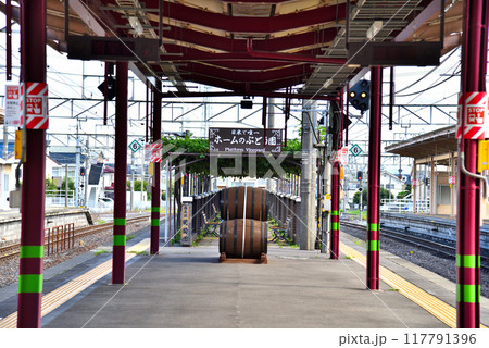《長野県》塩尻駅のホームのぶどう園 《長野県》塩尻駅のホームのぶどう園 117791396