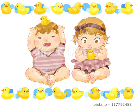 赤ちゃんとアヒル 117791488
