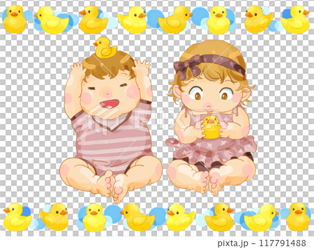 Baby and duck Baby and duck 117791488