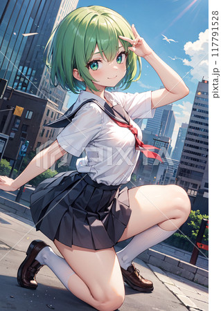 学生服と街　セーラー服と街 117791528
