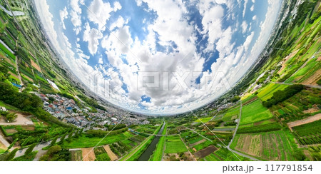 空撮「埼玉県」360度カメラで撮影した見沼田んぼ 117791854