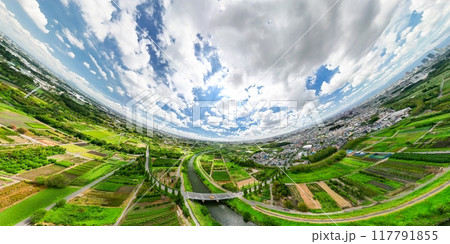 空撮「埼玉県」360度カメラで撮影した見沼田んぼ 117791855