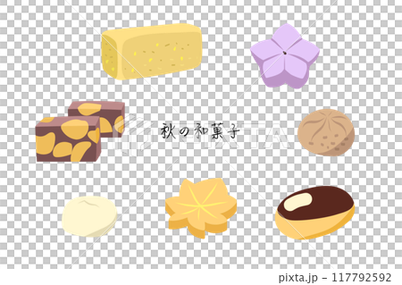 Autumn Japanese sweets illustration 117792592