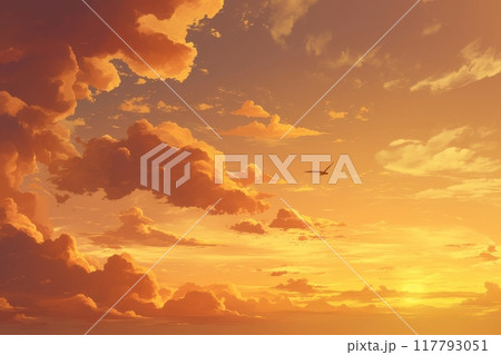 日本の夕焼けの風景（夕日・朝日・サンセット・夕暮れ・黄昏） 117793051