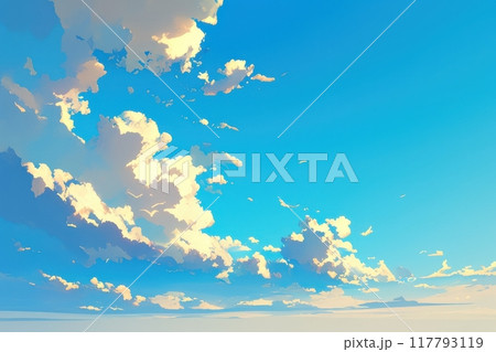 日本の青空と白い雲(雲・空・自然・風景・大空風・空気) 日本の青空と白い雲(雲・空・自然・風景・大空風・空気) 117793119