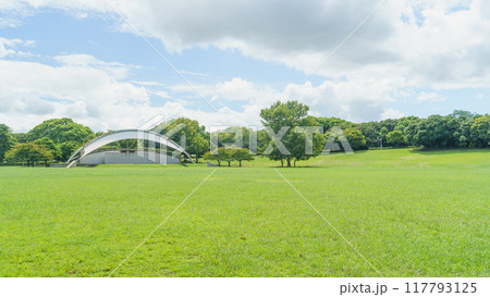 【千葉県千葉市】千葉ポートパーク・円形芝生広場と野外ステージ 117793125