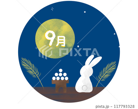 お月見をするうさぎ お月見をするうさぎ 117793328