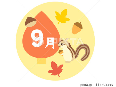 秋の動物と紅葉【9月】 117793345