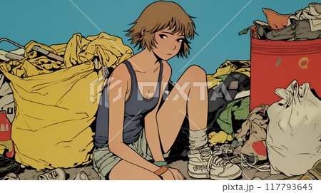 タンクトップを着た健康的な若い女性