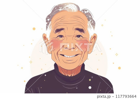 笑顔の日本人のおじいちゃん（おじいさん・祖父・リタイア・終活・シニア・老後・老後資金） 117793664