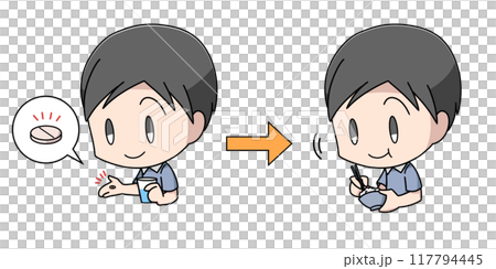 男人飯前吃藥的插圖 117794445