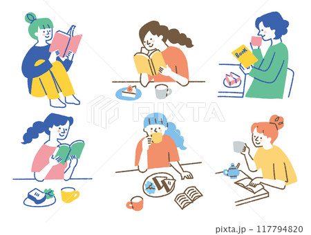 コーヒーを飲む女性の日常_色 117794820