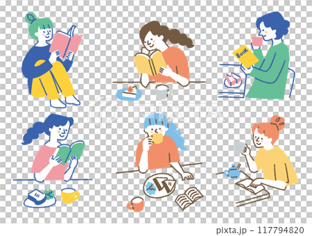 コーヒーを飲む女性の日常_色 117794820