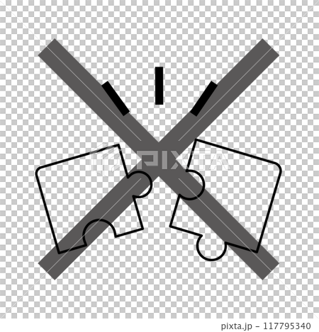Jigsaw puzzle that doesn't fit perfectly_monochrome 117795340