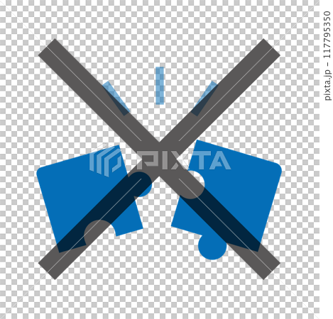 Jigsaw puzzle that doesn't fit perfectly_Blue 117795350