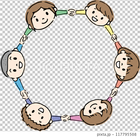 手を繋いで輪になる子供達 手を繋いで輪になる子供達 117795508