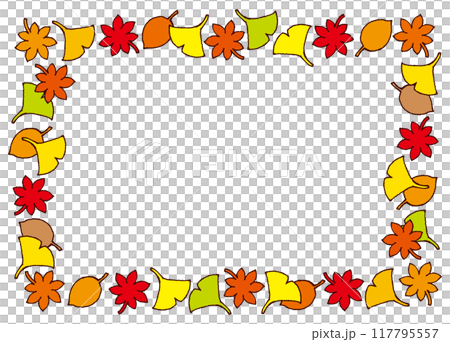Autumn leaves frame (with outline) 117795557