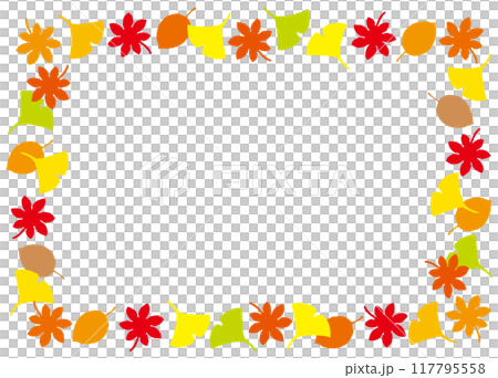Autumn leaves frame (without outline) 117795558