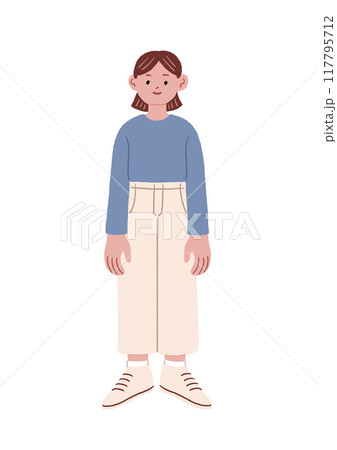 若い女性の全身イラスト 若い女性の全身イラスト 117795712