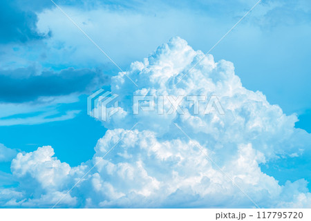 夏の青空に沸き立つ入道雲　a-3-3 ライトカラー 117795720
