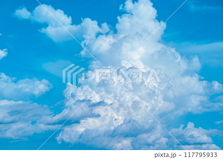 夏の青空に沸き立つ入道雲　d-2-3 ライトカラー 117795933