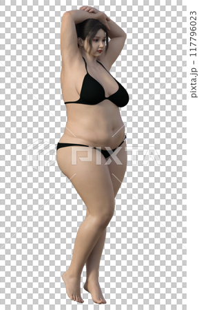太った女性の右向きのイラスト リアルな日本人3Dモデルの全身斜め右向き 太った女性の右向きのイラスト リアルな日本人3Dモデルの全身斜め右向き 117796023